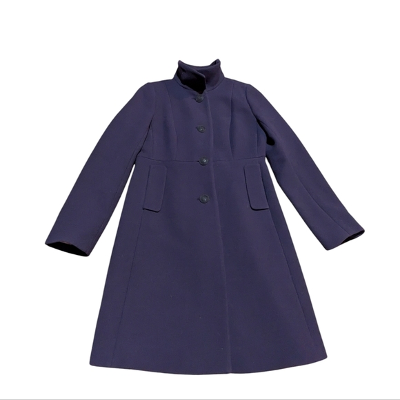 J. CREW Aubergine Peacoat size 2 Classic Timeless Preppy - Picture 1 of 8